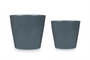 Ibergarden Lot de 2 Pots Coniques en Céramique Antracite 22 cm et 28 cm