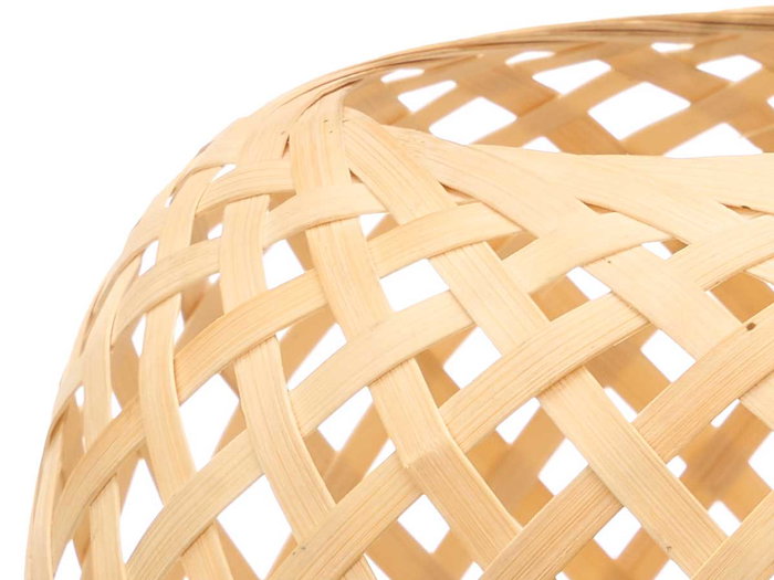 Giftdecor Lampe de Table Ovale en Bambou Naturel 20 x 23 x 20 cm E27 (Set de 6)