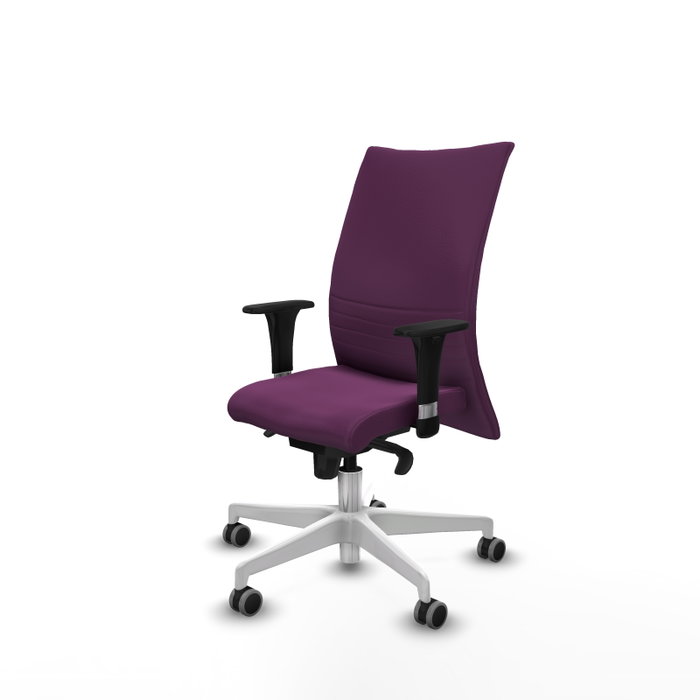 Piqueras Y Crespo Silla Albacete confidente, Similpiel Morado, Base Blanca