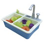 Tachan - Fregadero 77 Tachan - Lavabo de Jeu Enfant avec Pompe à Eau et 28 Pièces de Vaisselle - Jouet d'imitation - À Partir de 3 Ans