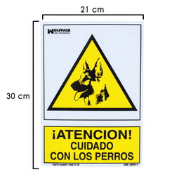 WOLFPACK LINEA PROFESIONAL Panneau attention aux chiens 30x21 cm