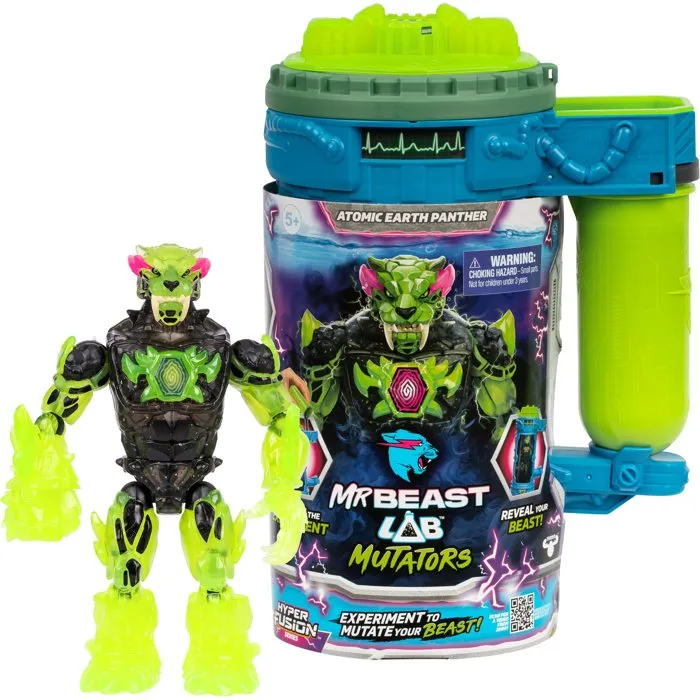 MrBeast Lab - Figurine Mutator Atomic Earth - Panthère Rock - 13 cm - Plus de 20 points d'articulation - Transformation avec liquide - Jouet innovant dès 5 ans MrBeast Lab - Figurine Mutator Atomic Earth - Panthère Rock - 13 cm - Plus de 20 points d'articulation - Transformation avec liquide - Jouet innovant dès 5 ans