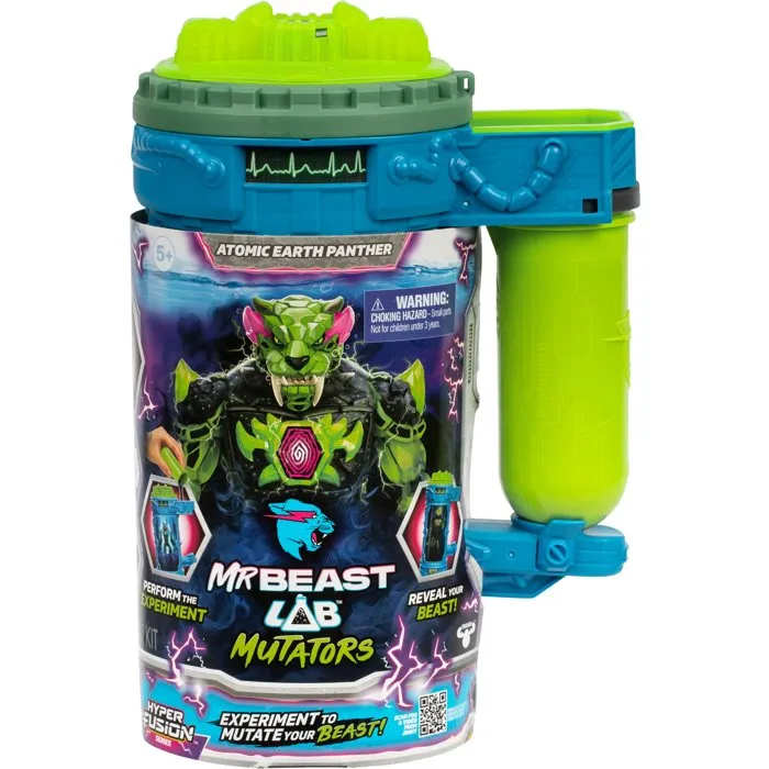 MrBeast Lab - Figurine Mutator Atomic Earth - Panthère Rock - 13 cm - Plus de 20 points d'articulation - Transformation avec liquide - Jouet innovant dès 5 ans MrBeast Lab - Figurine Mutator Atomic Earth - Panthère Rock - 13 cm - Plus de 20 points d'articulation - Transformation avec liquide - Jouet innovant dès 5 ans