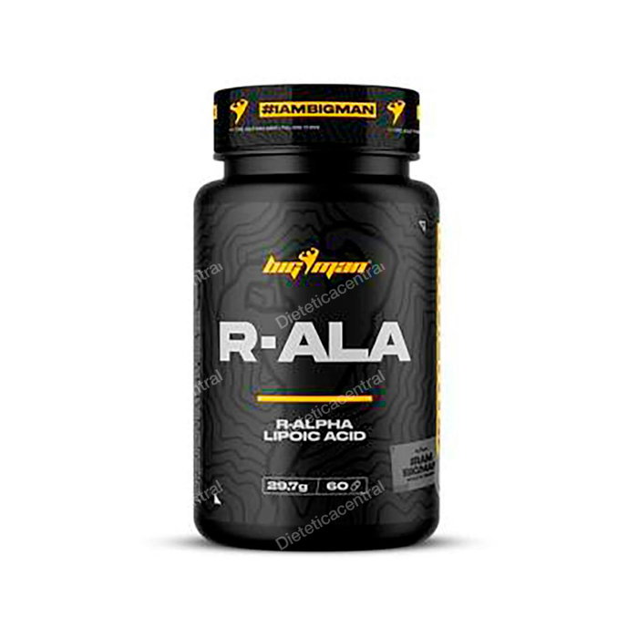 Bigman R-Ala - Acide Alpha-R-Lipoïque 100 mg - Complément Alimentaire - 60 Capsules Bigman R-Ala - Acide Alpha-R-Lipoïque 100 mg - Complément Alimentaire - 60 Capsules