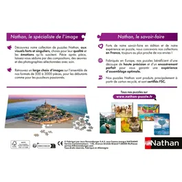 Nathan Puzzle 12001866 Adulte 500 Pièces Panoramique - Troupeau d'Éléphants, Collection Vie Sauvage, Qualité Supérieure, Dès 12 Ans