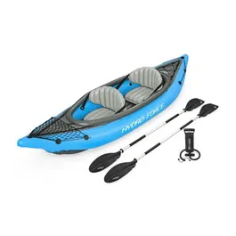 Bestway Cove Champion X2 Hydro-Force Kayak Gonflable 2 Places, 331 x 88 cm, Charge Max 180 kg, avec 2 Pagaies et 2 Ailerons Amovibles