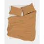 Parure de lit Moutarde - 1 housse de couette 140 x 200 cm + 1 taie d'oreiller 60 x 60 cm - 100% coton renforcé