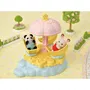 Sylvanian Families - Carrousel étoilé avec bébé panda - Jouet miniature à manivelle pour enfant dès 4 ans - Figurines et accessoires interactifs