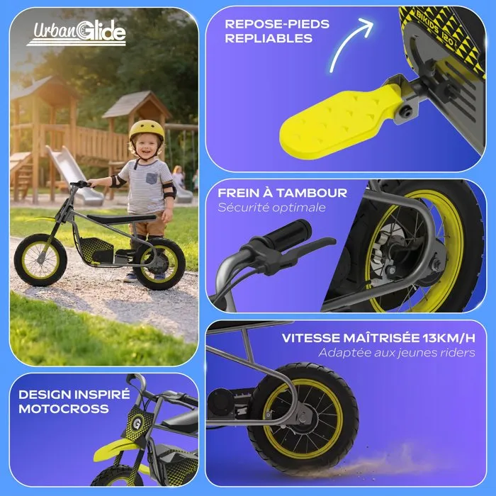 Urbanglide Trottinette électrique BIKIDS 120 180W pneus 12