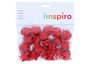Innspiro Pompons brillants rouges 25mm 20u.