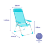 Marbueno Chaise Pliante 5 Positions Aluminium avec Coussin Bleu Mer Plage et Piscine 69x58x110 cm 10311