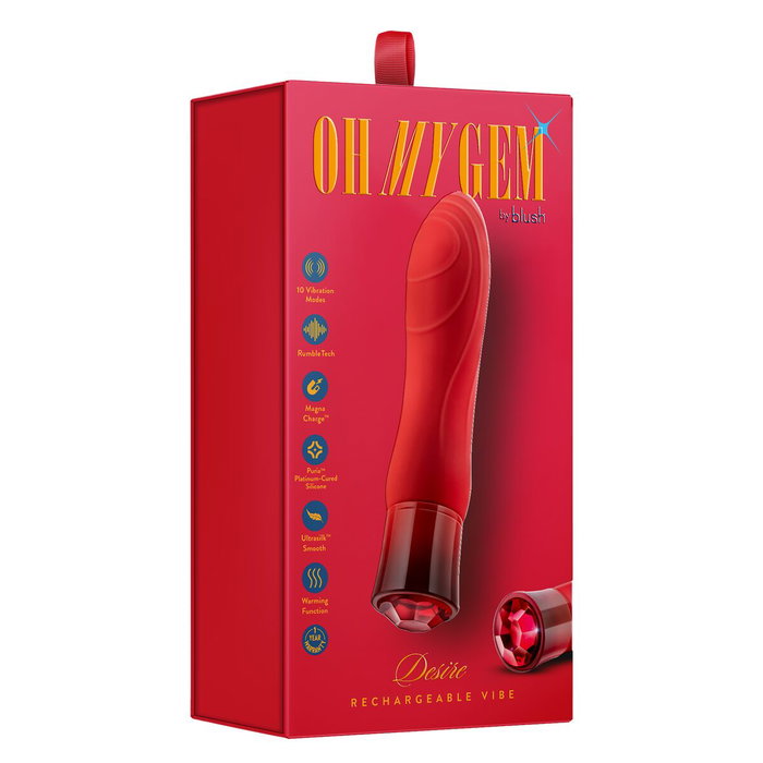Vibromasseur à boules Blush Oh My Gem Desire Ruby Rouge