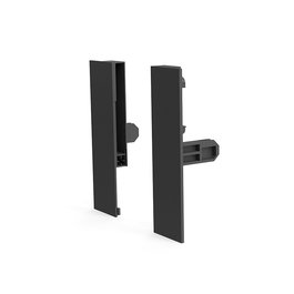 HERRAJES ALK - Juego de Fijación Frontal Qube Para Vidrio H90 - Finition Antracite, Hauteur H120 - Système de Fixation pour Verre