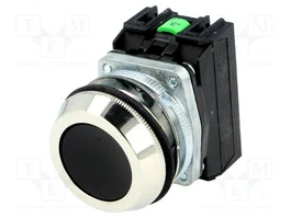PROMET Bouton-poussoir 30mm Noir NC+NO