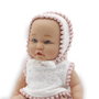 Tachan Poupée 26 cm avec Ensemble Robe Blanche et Bonnet - T01067