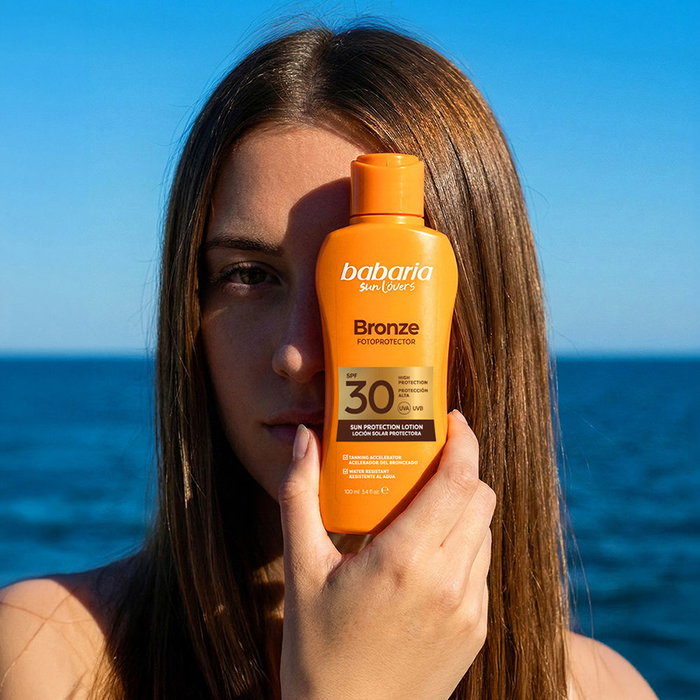 Babaria Lait Solaire Bronze SPF30 Protection UVA/UVB Accélérateur de Bronzage Aloe Vera 100 ml Babaria Lait Solaire Bronze SPF30 Protection UVA/UVB Accélérateur de Bronzage Aloe Vera 100 ml