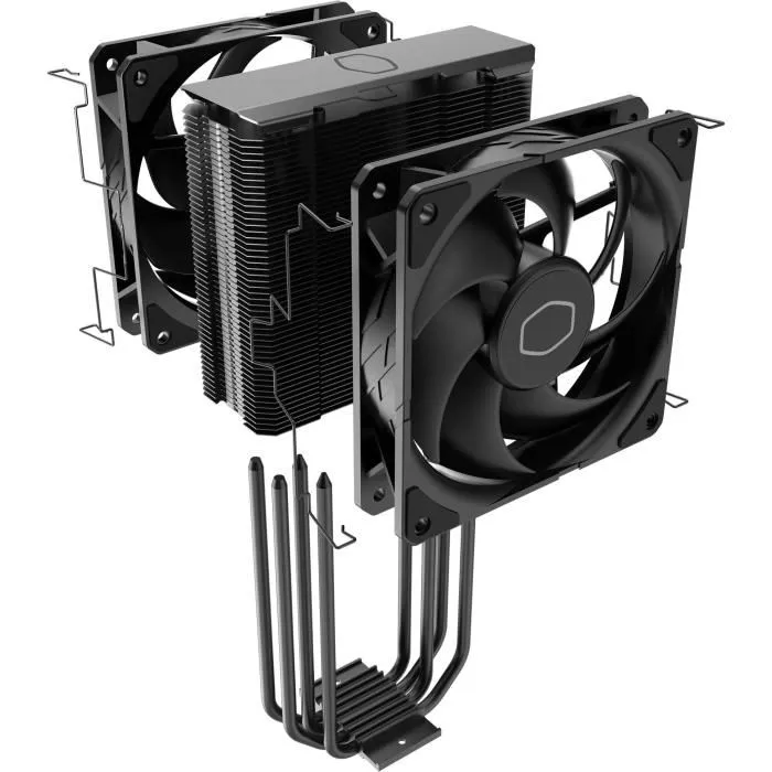 Cooler Master RR-S4KK-25DN-R1 Hyper 212 Black X Duo - Ventilateur processeur (CPU), Refroidissement air, 120 mm, Noir