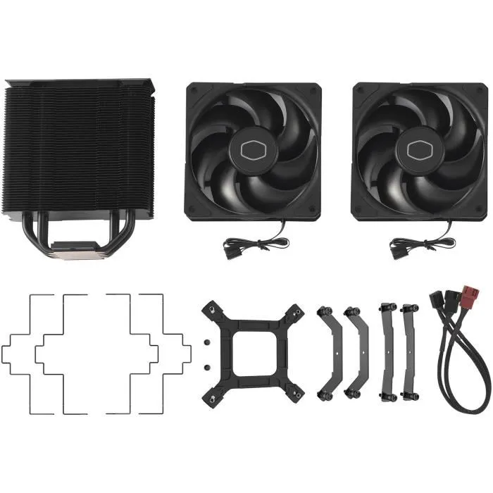 Cooler Master RR-S4KK-25DN-R1 Hyper 212 Black X Duo - Ventilateur processeur (CPU), Refroidissement air, 120 mm, Noir