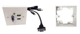 Vivolink Boîte de Connexion Murale HDMI + USB2.0 + 3,5mm + VGA, Blanc