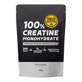 Gold Nutrition Creatine Monohydrate Neutre 200 g - Poudre de créatine monohydratée neutre sans arômes - Complément alimentaire pour la performance musculaire