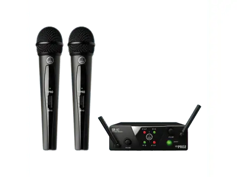 AKG US45A/C Système Sans Fil UHF Vocal avec 2 Microphones et Récepteur