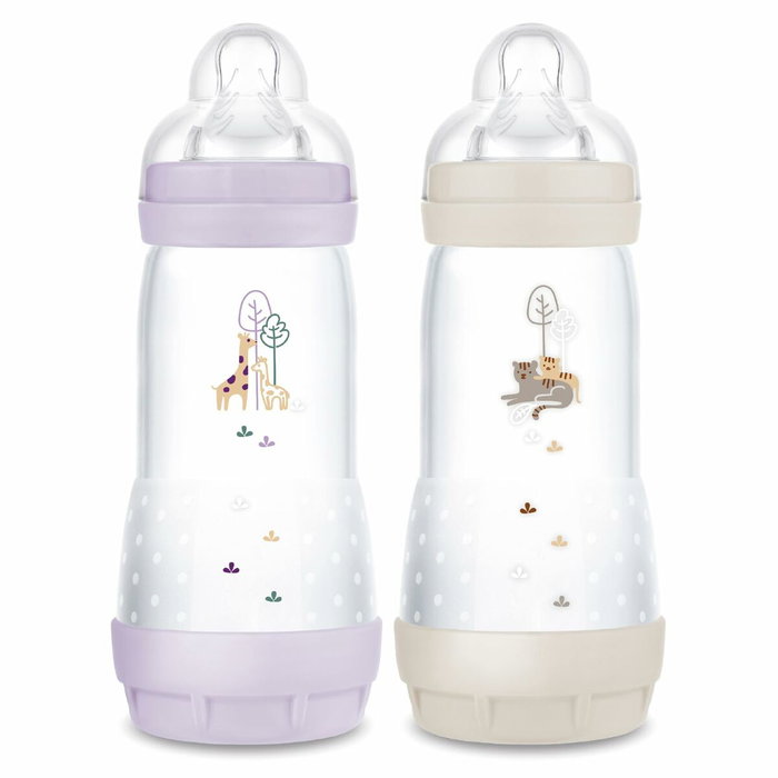 MAM Lot de 2 Biberons Easy Start Anti-colique 320 ml - Lilas et Sable MAM Lot de 2 Biberons Easy Start Anti-colique 320 ml - Lilas et Sable