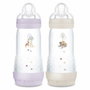 MAM Lot de 2 Biberons Easy Start Anti-colique 320 ml - Lilas et Sable