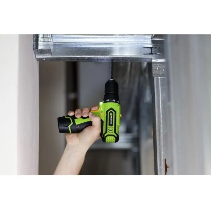 Fieldmann Perceuse Visseuse à Percussion Sans Fil 12V FDV 10252-A avec 2 Batteries Li-Ion 1.3Ah, Chargeur, Mandrin Auto-Serrant, LED et Coffret