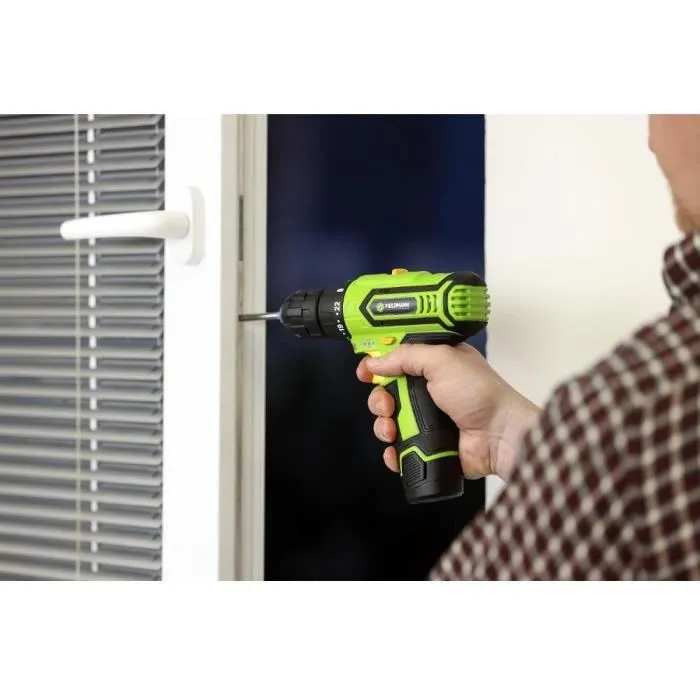 Fieldmann Perceuse Visseuse à Percussion Sans Fil 12V FDV 10252-A avec 2 Batteries Li-Ion 1.3Ah, Chargeur, Mandrin Auto-Serrant, LED et Coffret