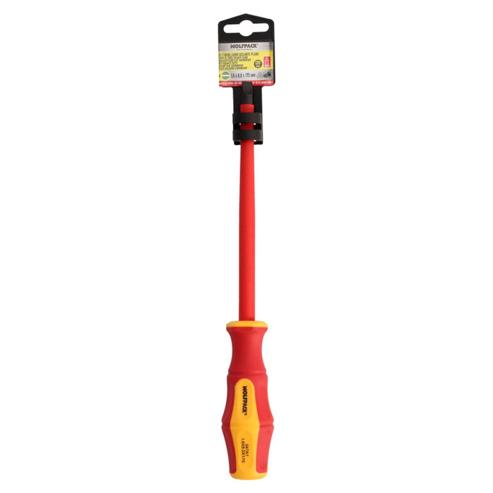 WOLFPACK LINEA PROFESIONAL Tournevis Plat Isolé VDE 1 000 V 1,6 x Ø 8,0 x 175 mm