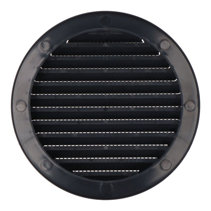 Edm Réf. Rejilla ventilación redonda empotrable ABS diamètre 150mm gris antracite avec moustiquaire