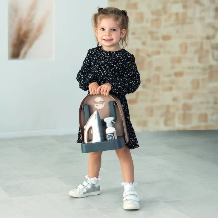 Smoby - Planche à repasser pliable Tefal réaliste avec fer et bouteille spray - Jeu d'imitation pour enfants dès 3 ans - Made in France