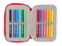 Safta - Plumier triple 36 pièces Sevilla FC - Pochette de rangement scolaire football - 12.5x19.5x5.5 cm