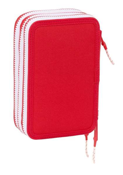 Safta - Plumier triple 36 pièces Sevilla FC - Pochette de rangement scolaire football - 12.5x19.5x5.5 cm