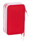 Safta - Plumier triple 36 pièces Sevilla FC - Pochette de rangement scolaire football - 12.5x19.5x5.5 cm