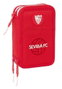 Safta - Plumier triple 36 pièces Sevilla FC - Pochette de rangement scolaire football - 12.5x19.5x5.5 cm