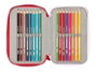 Safta - Plumier triple 36 pièces Sevilla FC - Pochette de rangement scolaire football - 12.5x19.5x5.5 cm