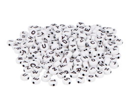 Innspiro Perles Rondes en Plastique avec Lettres, 1200 pièces, 7mm