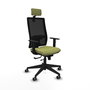 Piqueras y Crespo Chaise de Bureau Horna Vert Olive avec Appui-tête et Dossier en Maille