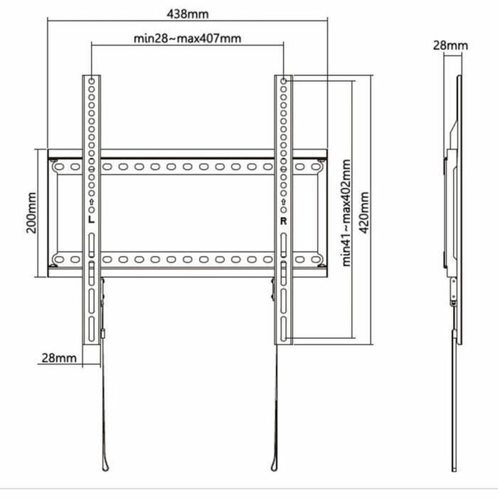 Stell Support TV fixe SLIM SHO 5200