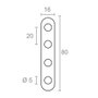 Edm Plaque de jonction droite plc14 en acier inoxydable, 80 x 16 x 2 mm, 4 pièces
