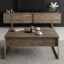 Table basse LUXE Walnut Gold - Noyer et doré - Rectangulaire