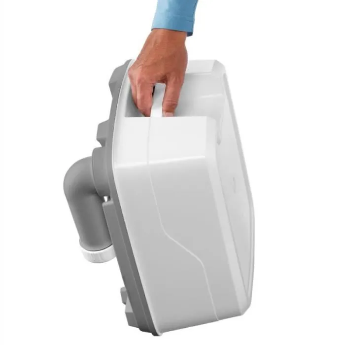 Thetford Porta Potti Qube PP 165 - WC chimique portable, réservoir de 21 litres, eau propre 15 litres, dimensions 383x414x427 mm, gris