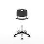 Tabouret Taburete Robledo Pivotant Chlorure de polyvinyle Noir Structure polyamide noire Sans accoudoirs Sans appui-tête Roulettes pour moquette
