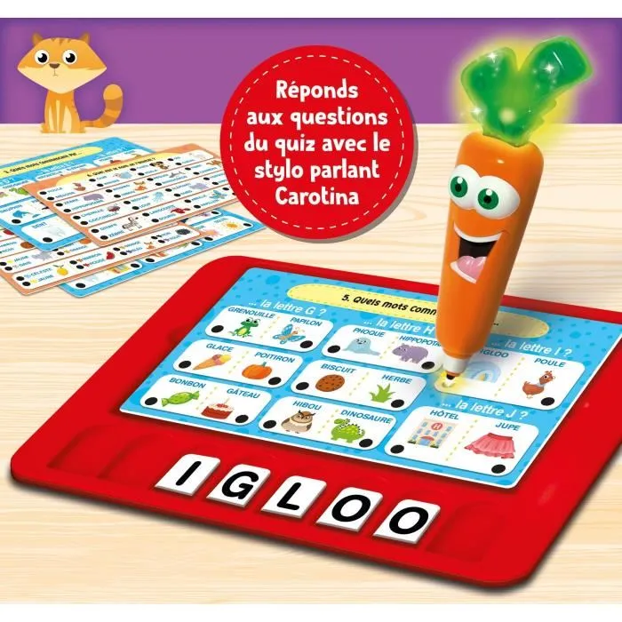 Lisciani Carotina - Jeu éducatif avec stylo parlant et tablette effaçable pour apprendre l'alphabet et enrichir le vocabulaire - Grand jeu interactif - Dès 3 ans Lisciani Carotina - Jeu éducatif avec stylo parlant et tablette effaçable pour apprendre l'alphabet et enrichir le vocabulaire - Grand jeu interactif - Dès 3 ans