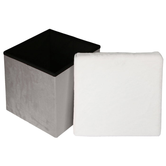 Home Deco Kids Pouf Pliable Gris/Blanco