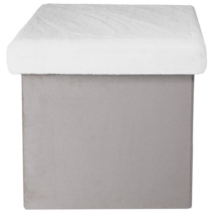 Home Deco Kids Pouf Pliable Gris/Blanco