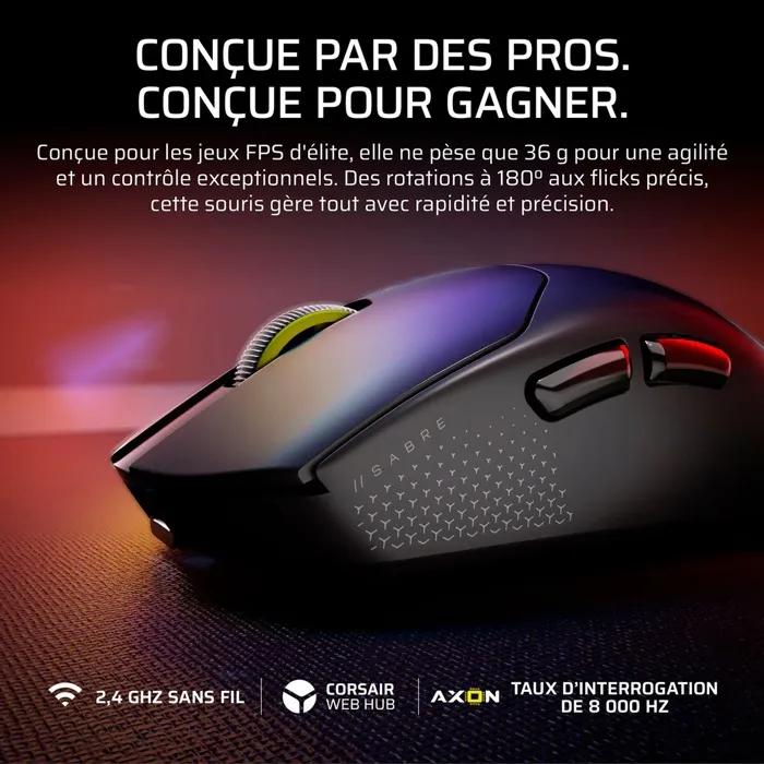 Corsair SABRE v2 PRO Ultralight Noir