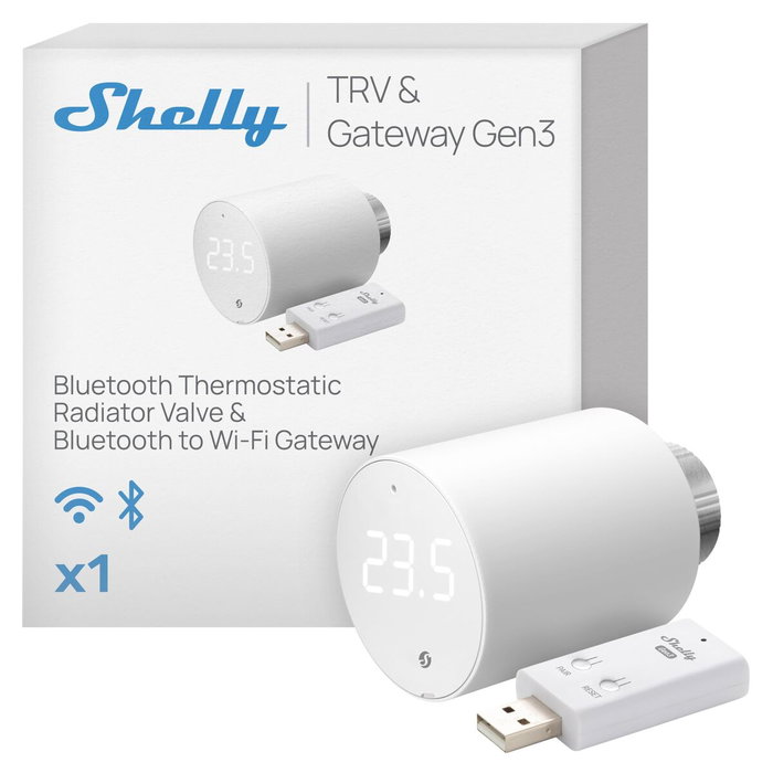 Thermostat Shelly SHELLY BLU TRV Blanc Thermostat Shelly SHELLY BLU TRV Blanc