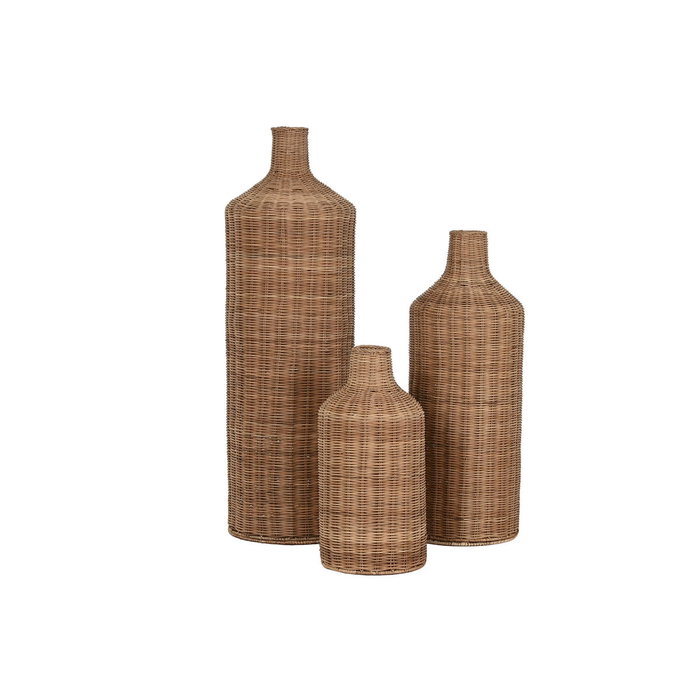 Home ESPRIT Ensemble de 3 Vases Marron Métal Naturel (3 Pièces)